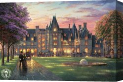 Evening on a Parisian Boulevard Canvas Paintings - Elegant Evening at Biltmore by Thomas Kinkade