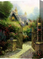 Gingerbread Cottage Canvas Paintings - Hidden Cottage II by Thomas Kinkade
