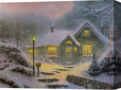 Home Canvas Paintings - Home for the Evening by Thomas Kinkade