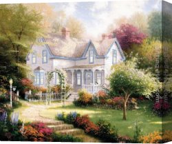 Heart Canvas Paintings - Home Is Where The Heart Is II by Thomas Kinkade