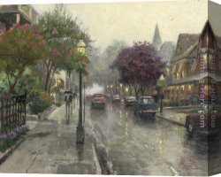 Jackson Canvas Paintings - Jackson Street,Cape May by Thomas Kinkade