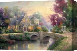 Thomas Gainsborough Canvas Paintings - Lamplight Manor by Thomas Kinkade