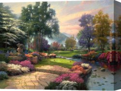 Water-mill Canvas Paintings - Living Waters by Thomas Kinkade