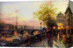 Thomas Gainsborough Canvas Paintings - PARIS EIFFEL TOWER by Thomas Kinkade