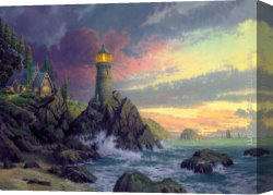 Andromeda Chained to The Rock by The Nereids Canvas Paintings - Rock Of Salvation by Thomas Kinkade