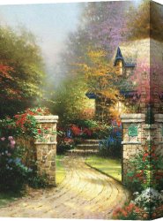 Park of Rose Canvas Paintings - Rose Gate by Thomas Kinkade