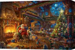 Santa Canvas Paintings - Santa's Workshop by Thomas Kinkade