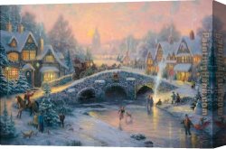 Xmas Canvas Paintings - spirit of xmas by Thomas Kinkade