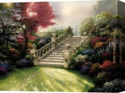 Kinkade Canvas Paintings - Stairway to Paradise by Thomas Kinkade