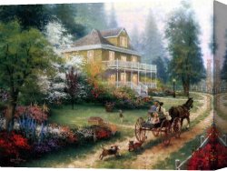 Apple Canvas Paintings - Sunday at Apple Hill by Thomas Kinkade
