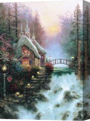 Gingerbread Cottage Canvas Paintings - Sweetheart Cottage II by Thomas Kinkade
