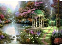 Thomas Gainsborough Canvas Paintings - The Garden of Prayer by Thomas Kinkade