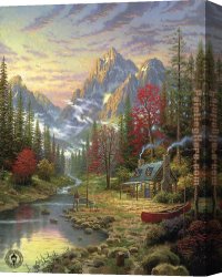Allegory of Human Life Canvas Paintings - The Good Life by Thomas Kinkade
