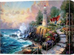 Kinkade Canvas Paintings - The Light of Peace by Thomas Kinkade