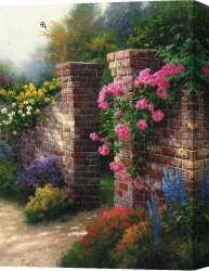 Park of Rose Canvas Paintings - The Rose Garden by Thomas Kinkade