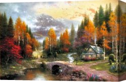 The Danube Valley Near Regensburg Canvas Paintings - The Valley of Peace by Thomas Kinkade