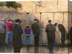 Blick Auf Jerusalem Vom Olberg Aus Canvas Paintings - The Wailing Wall Jerusalem by Thomas Kinkade