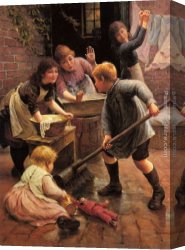 The Beginning of a Perfect Day Canvas Paintings - Washing Day by Thomas Liddall Armitage