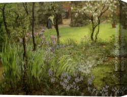 Matthew Canvas Paintings - A London Garden by Thomas Matthews Rooke