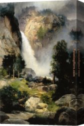 Fall Canvas Paintings - Cascade Falls Yosemite by Thomas Moran
