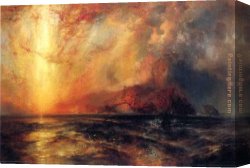 Almost Heaven Canvas Paintings - Fiercely the Red Sun Descending, Burned His Way Across the Heavens by Thomas Moran