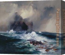 Island, Canvas Paintings - Fingal's Cave, Island of Staffa, Scotland by Thomas Moran