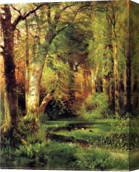 Thomas Gainsborough Canvas Paintings - Forest Scene by Thomas Moran