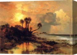 St George And The Dragon, Victory Leading Sketch-model for a Proposed War Memorial Canvas Paintings - Fort George Island by Thomas Moran