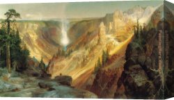 Yosemite Valley Yellowstone Park Canvas Paintings - Grand Canyon of the Yellowstone by Thomas Moran