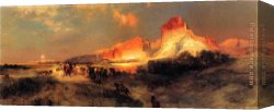 Green Canvas Paintings - Green River Cliffs,Wyoming by Thomas Moran