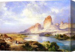 An English River in Autumn Canvas Paintings - Green River, Wyoming by Thomas Moran