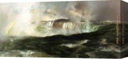 Fall Canvas Paintings - Looking over Niagara Falls by Thomas Moran