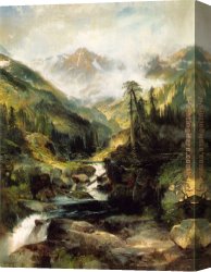Holy Family Canvas Paintings - Mountain of the Holy Cross by Thomas Moran