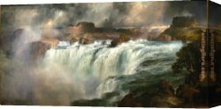 Fall Canvas Paintings - Shoshone Falls on the Snake River by Thomas Moran