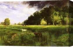 A Summer Idyll Canvas Paintings - Summer Squall by Thomas Moran