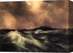 Altarpiece of Sts Thomas And Matthias Canvas Paintings - The Angry Sea by Thomas Moran