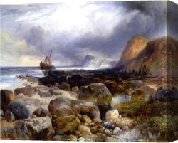 A Sunny Morning at Beaumont-le Roger Canvas Paintings - The Morning After by Thomas Moran