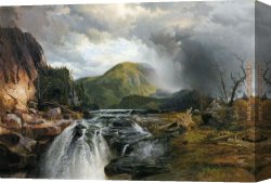 Storm Lake Canvas Paintings - The Wilds of Lake Superior by Thomas Moran