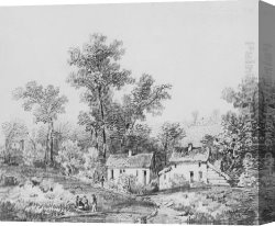 Cooper Canvas Paintings - Farm Landscape (from McGuire Scrapbook) by Thomas Sidney Cooper