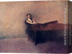 Piano Canvas Paintings - The Piano by Thomas Wilmer Dewing