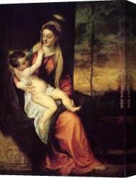 The Presentation of Christ Canvas Paintings - Mary with the Christ Child by Titian