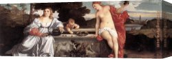 Love Story Canvas Paintings - Sacred and Profane Love by Titian