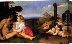 Man with Scythe Canvas Paintings - The Three Ages of Man by Titian