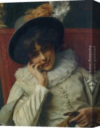 Pleasant Company Canvas Paintings - A Pleasant Reflection by Tito Conti