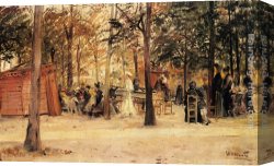 The Puppet Show Canvas Paintings - A Puppet Show in a Park by Ulisse Caputo