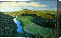 Quiet Canvas Paintings - a quiet river by Unknown Artist