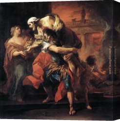 Carl Canvas Paintings - Aeneas Carrying Anchises by Carl van Loo by Unknown Artist