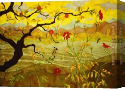 Apple Canvas Paintings - Apple Tree with Red Fruit by paul ranson by Unknown Artist