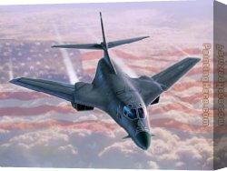 Artist Canvas Paintings - B-1 Above the Clouds by Unknown Artist
