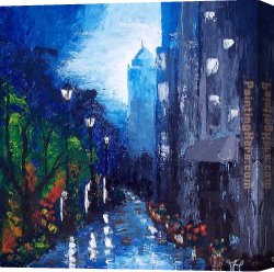 After The Rain Canvas Paintings - BLUE RAIN by Unknown Artist